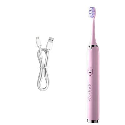 China Ultrasonic Automatic Adult Electric Toothbrush Pink Rechargeable Usb With Size Is 5.5*24*3.1cm And Weight Is 41 gram for sale
