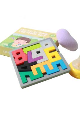 China Babies Mini Soft Silicone Puzzle Silicone Building Blocks Customized Service And With Size Is 15*15*3cm Weight 220 gram for sale