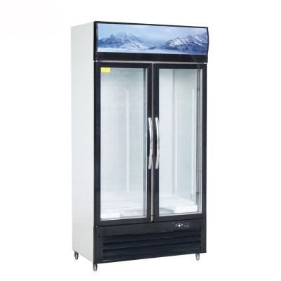 China Cold Drinks Commercial 1000L Vertical Glass Door Freezer for sale