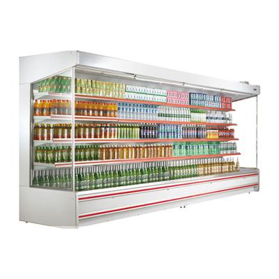 China Refrigerador abierto refrigerado fruta de la exhibición del acero inoxidable en venta