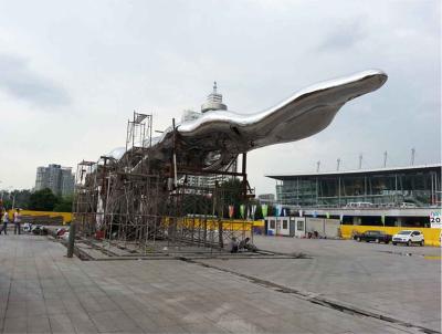 China Grande escultura exterior de aço inoxidável, grandes esculturas modernas da arte do metal à venda