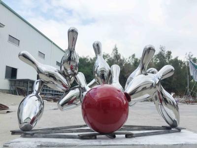 China Modern Large Metal Garden Ornaments Bowling Bowl Shape Stainless Steel for sale