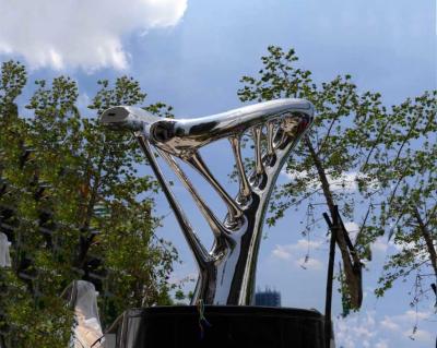 China Polished Stainless Steel Sculpture , Modern Style Outdoor Metal Sculpture for sale