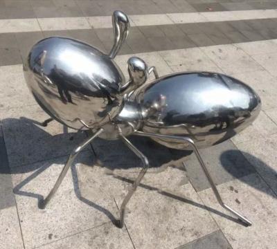 China Polished Metal Animal Sculptures Ant Sculpture Stainless Steel For Plaza Decoration for sale
