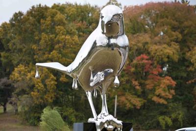 China Polaco al aire libre del espejo de la decoración del metal del acero inoxidable de las esculturas grandes del animal en venta