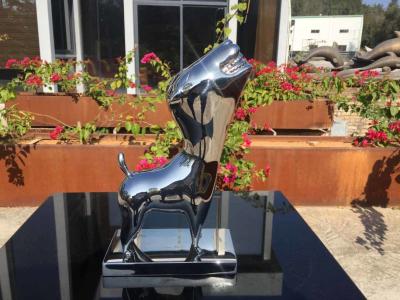 China Indoor Metal Animal Sculptures Cartoon Style Stainless Steel Mirror Polished for sale