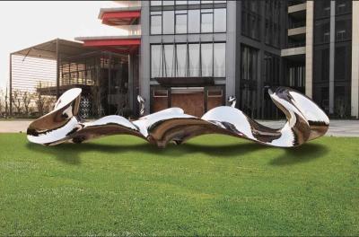 Cina Superficie lucidata statuaria dell'acciaio inossidabile del giardino all'aperto delle ali del doppio in vendita