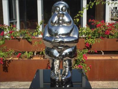 China Mirror Polished Metal Garden Statues Cartoon Style In Welding Technique for sale