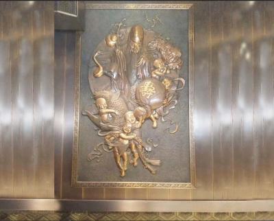 China Hotel Decor Brass Wall Relief Sculpture Handmade With Ancient Surface Finish for sale