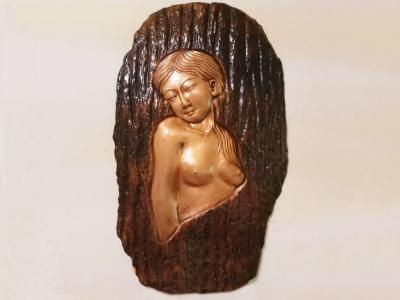 China Berufsmetallentlastungs-Skulptur-nackte Frau für Hauptwand-Dekoration zu verkaufen