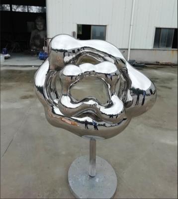 China Contemporary Outdoor Garden Sculpture , Abstract Mirror Stainless Steel Sculpture for sale