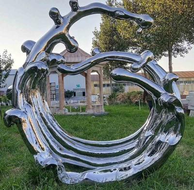 China Escultura exterior moderna de superfície do metal do espelho de aço inoxidável para a decoração pública à venda