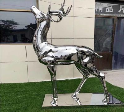 China Durable Stainless Steel Garden Metal Animal Sculptures Outdoor With Mirror Color for sale