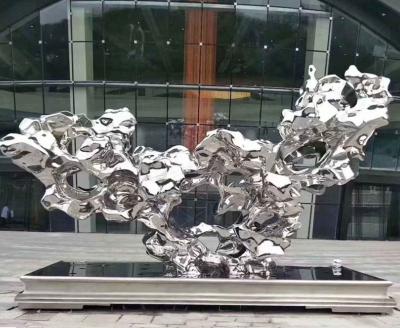 China Stainless Steel Ss Sculpture Abstract Outdoor Decor Statues And Metal Yard Ornaments for sale