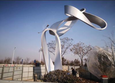 China Edelstahl-große Metallkunst-Skulpturen, Metallskulptur im Freien zu verkaufen