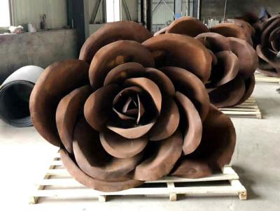 China Stahlskulptur moderne Blume Corten für Garten-Dekoration zu verkaufen
