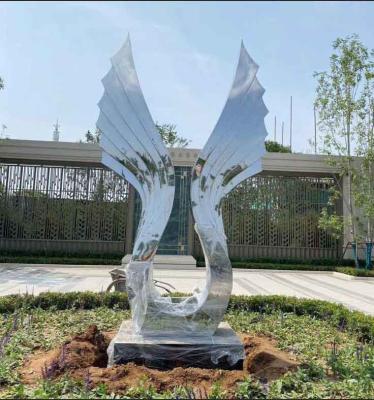China Outdoor Abstract 2.5 Meter High Forging Stainless Steel Sculpture for sale