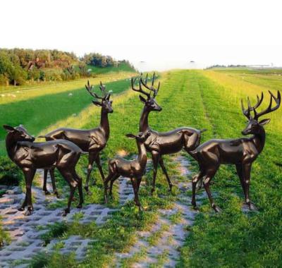 China ODM Mirror Polished Bronze Outdoor Garden Deer Statues for sale