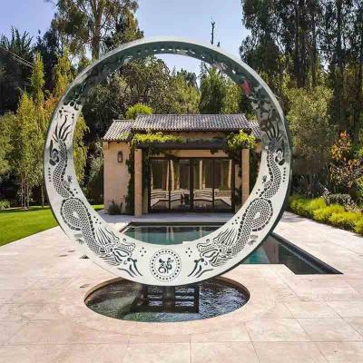 China 2,5 arte del jardín de la escultura del metal del diámetro LED 316L del metro en venta