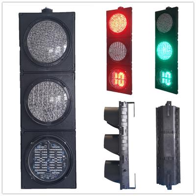 China 200MM Cobweb 3-Aspect RG Lenses Ball With Countdown Timer Road Traffic Light for sale