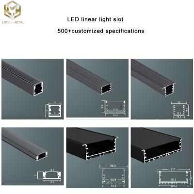 China Linear Slot 6063 Aluminium Led Strip Profile Andoized Finish Customized for sale