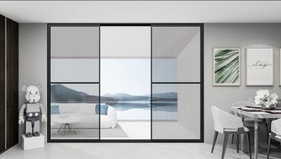 China Fabricación de aluminio de madera corredera Puertas y ventanas con pantalla a prueba de polvo en venta