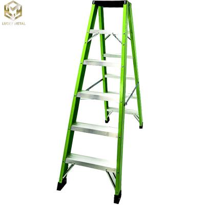 China Glass Fiber Reinforced Aluminum Telescopic Ladder 6.2 m Fire Protection Wireman for sale