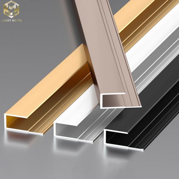 Quality Extruded Aluminium U Profile 12mm Custom Shapes For Stair Wall for sale