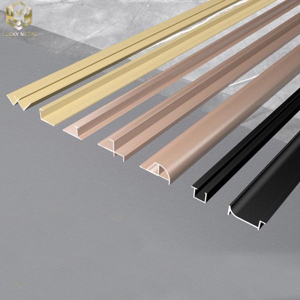 Quality Interior Exterior Straight Aluminium Edge Trim Profiles W Section 8inch for sale