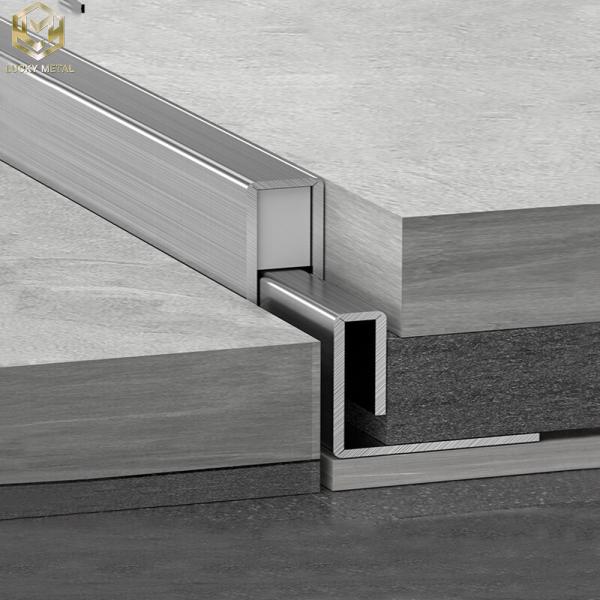 Quality Tile Trim Aluminum Extrusion Profiles Channel Floor Side for sale