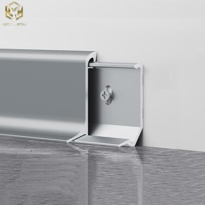 China Brushed Metal Aluminium Skirting Trim Baseboards Extrusion Profile for sale