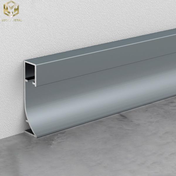 Quality 78mm Aluminium Skirting Profile Board With Led Strip ODM for sale
