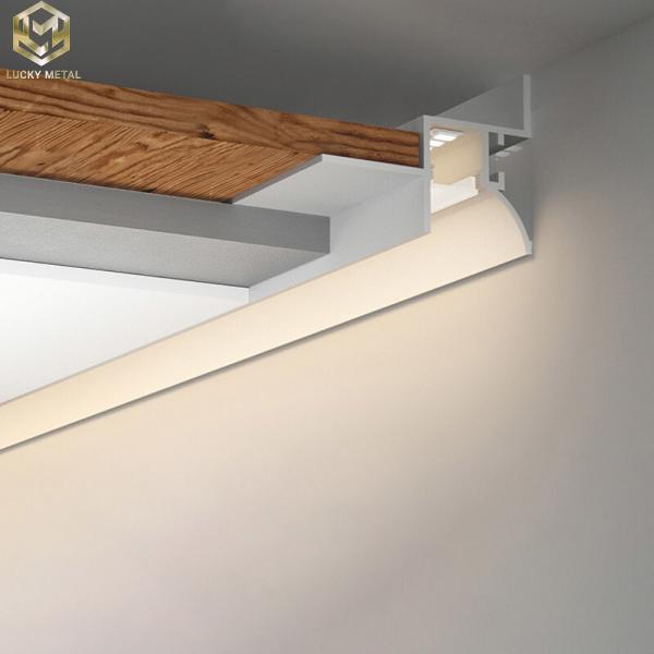 Quality Angled Aluminium Strip Light Channel Profile 50mm For Flush Mount Lighting for sale