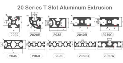 China 15180 9090 2040 4040 Aluminum T Slot Profile Extrusion for sale