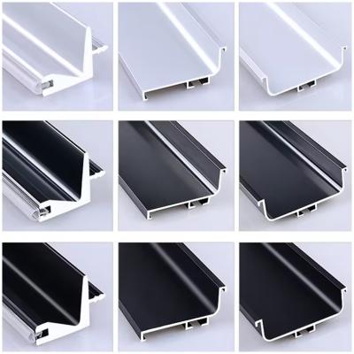 China Cuadro de borde de gabinete de perfil de aluminio moderno para la cocina Anodizado de plata negra en venta