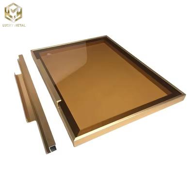 China Aluminum Glass Door Frame Profiles For Kitchen Cabinet Or Wine Cabinet Wardrobe Door Te koop