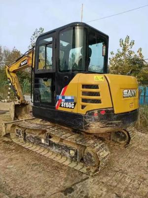 China Used SANY SY60C Excavator Digging 0.10-0.28(0.23) Cbm 6 Ton Second Hand Excavator for sale