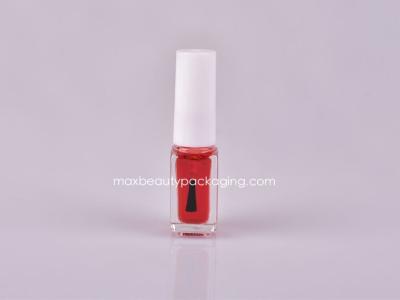 China nail polish cap nail polish flat brush small nail art bottle 5ml nail polish bottle plastic cosmetic packaging for sale