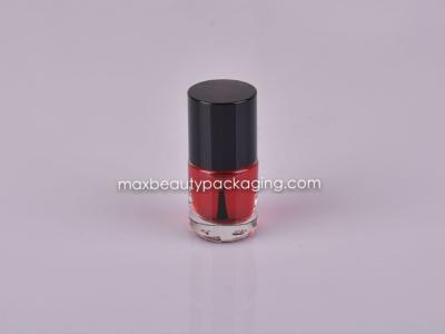 China shiny black round straight nail polish cap 8ml round nail polish bottle plastic cosmetic nail polish packaging for sale