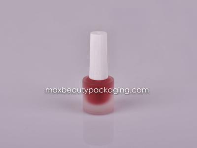China 8ML frosted round staight nail polish bottle matte white nail polish cap flat brush nail polish packaging for sale