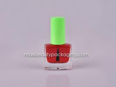 China UV solid color coating nail polish cap 10ml nail polish square bottle round brush plastic cosmetic nail polish packaging for sale