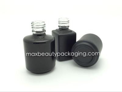 China hot sale black thick strong powder coating gel bottle 15ml round straight shape gel polish bottle nail polish packaging for sale