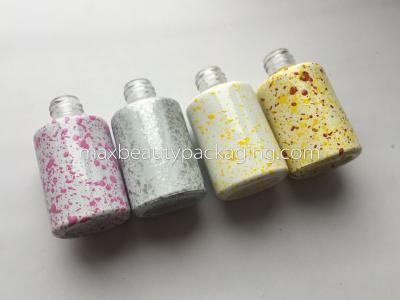 China Unique & Classic Marble effect gel polish bottle any color available double coating bottle nail polish packaging for sale