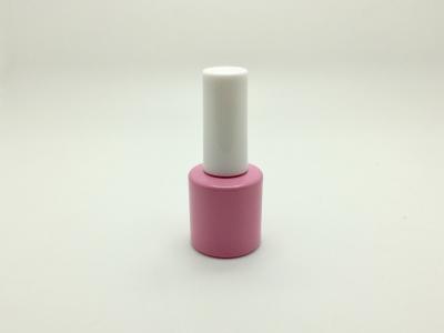 China pink powder coating gel polish bottle thick tough coating 10ml round straight gel polish bottle nail polish packaging for sale
