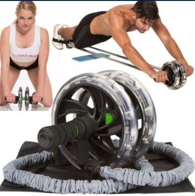 China double wheel ab exerciser double wheel ab roller pull rope double wheel ab roller exercises for sale