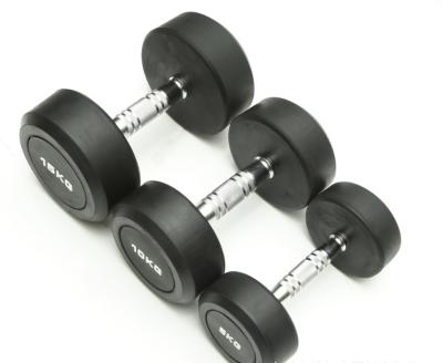 China Dumbbells Home Fitness Dumbbells, Round Head Fixed Dumbbells, Gym Covered Rubber Dumbbell for sale