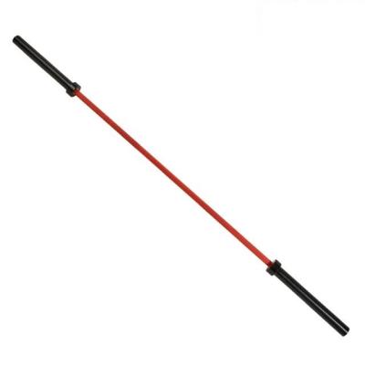 China Olympic Barbell Bar with Red Handle, colored olympic barbell rod 28*2200mm weight capacity 1500lb for sale