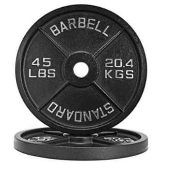China olympic iron weightlifting plates, spray paint cast iron weight plates 45 lbs for sale