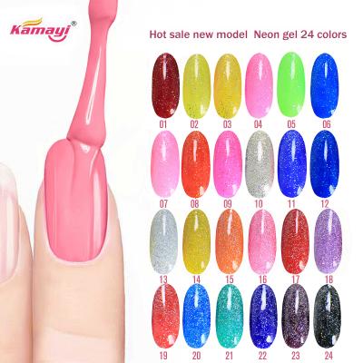Chine 12ml vernis à ongles au néon de gel de couleurs de la marque de distributeur 24 à vendre