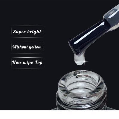 China Resin high glossy 8ml No Wipe Top Coat Gel Polish for nail salon for sale